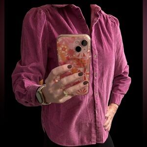Ann Taylor Loft Corduroy button up shirt size XS